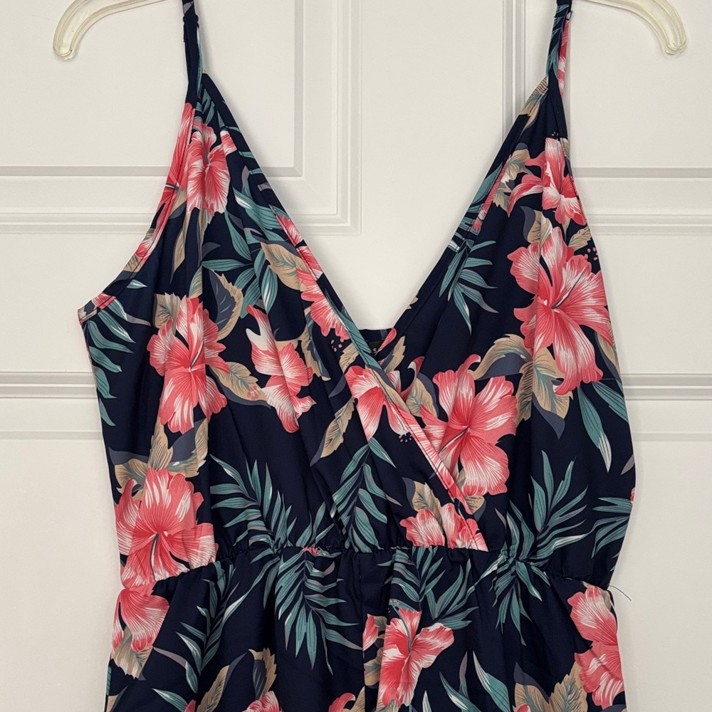Floral V-Neck Women's romper - Picture 3 of 5